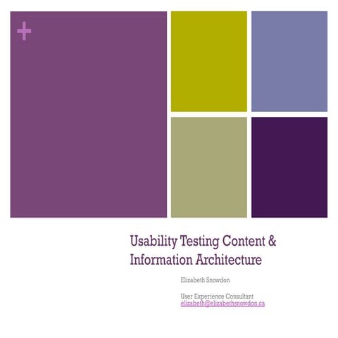 Usability testing Content and Information Architecture