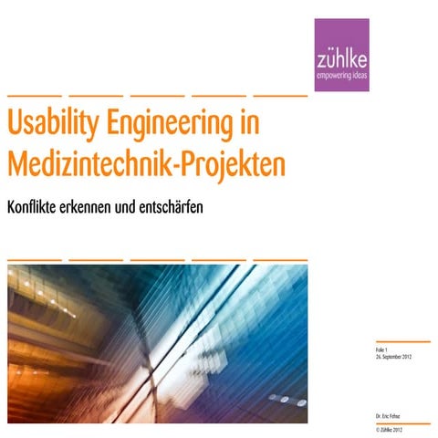 Usability Engineering in Medizintechnik-Projekten