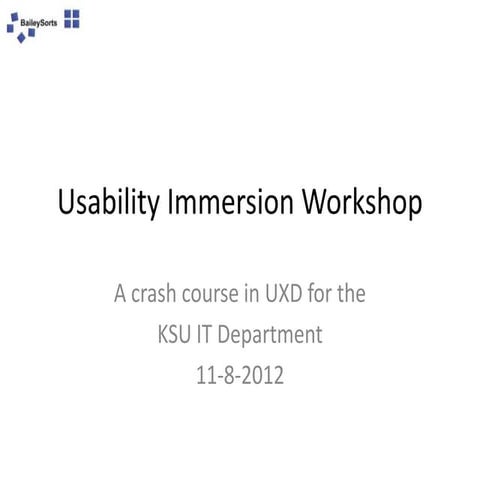 Usability Workshop, 11-8-2012