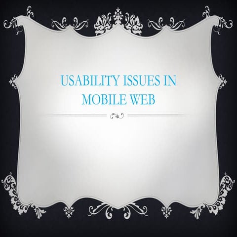 Usability issues in mobile web