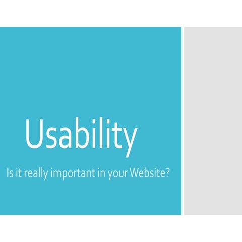 Importance of the Usability of a website