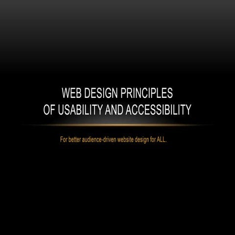 Usability and Accessiblity