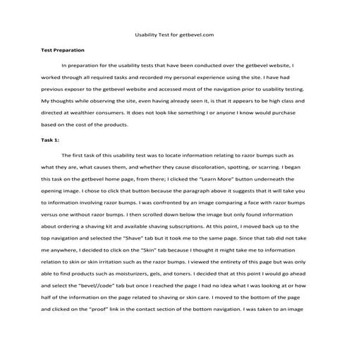 UX / User Experience Assignment | DOCX