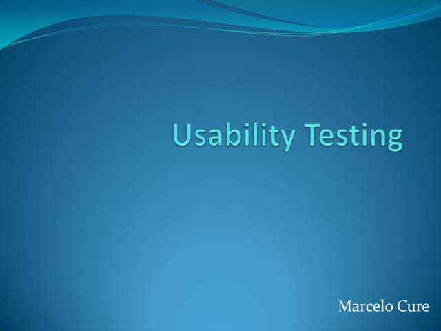 Usability testing