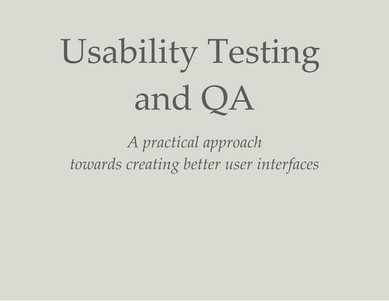 Usability Testing and QA 12 11-15