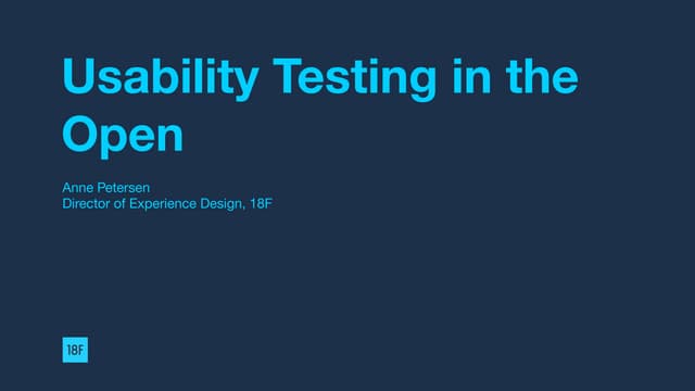 Usability testing in the open