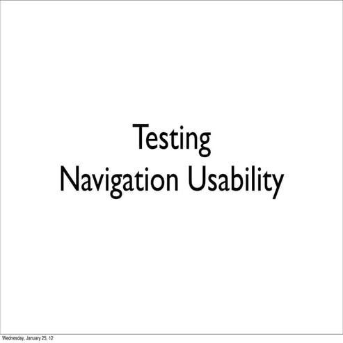 Usability: Navigation