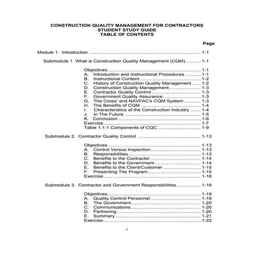 USACE Construction Quality Management manual