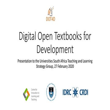 Digital Open Textbooks for Development