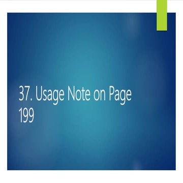 Usage note 37 on page 199