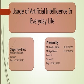 Usage of artificial intelligence in everyday life