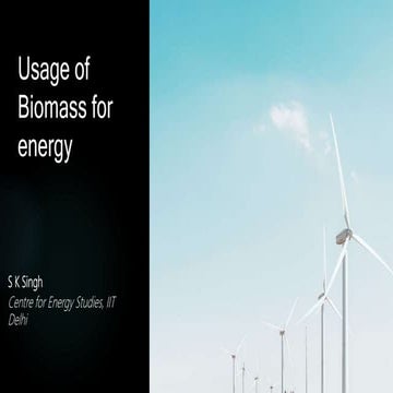 Usage of biomass for energy