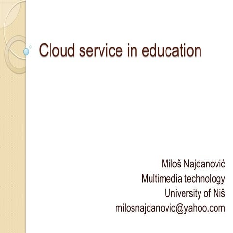 Cloud service in education