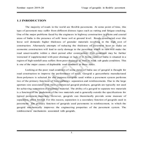 Usage of geogrids in flexible pavement