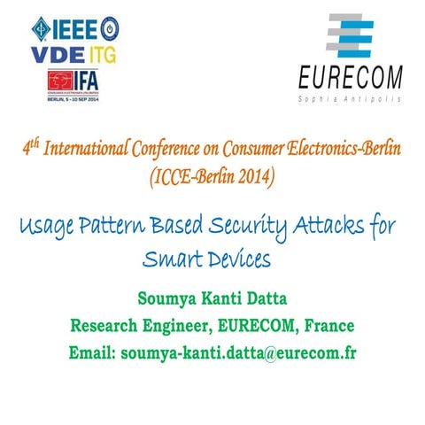 Usage patterns based security attacks for smart devices