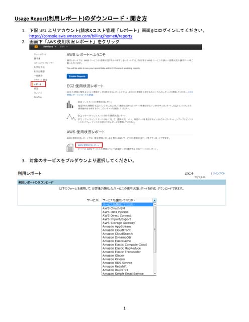 Usage Report(利用レポート)のダウンロード・開き方