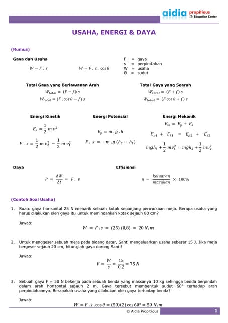 Contoh soal dan jawaban tentang gaya