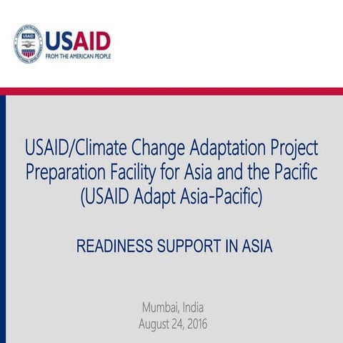 USAID / Climate Change Adaptation Project Preparation Facility for Asia and t...