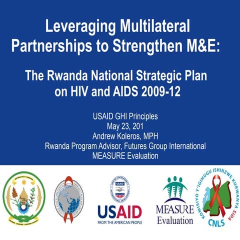 Leveraging Multilateral Partnerships to Strengthen M&E