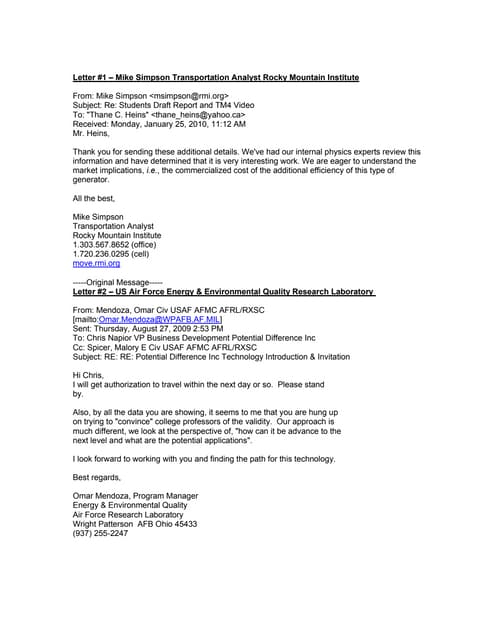 Nasa Research Letter