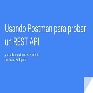 Usando postman para probar un rest api