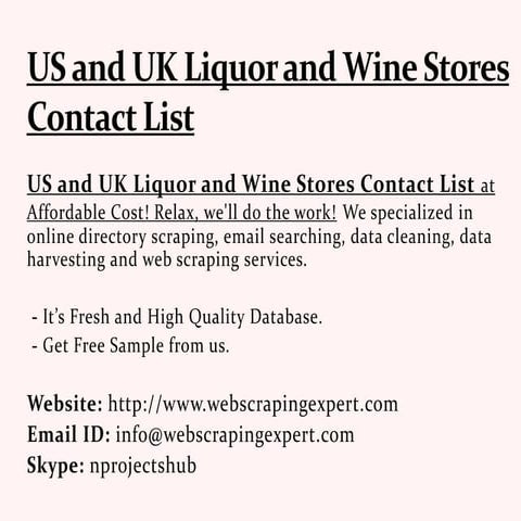 US and UK Liquor and Wine Stores Contact List
