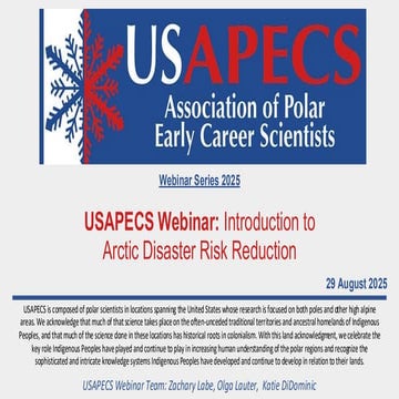 Introduction to Arctic Disaster Risk Reduction