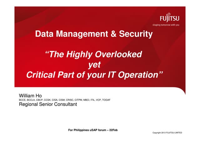 Presentation topic for Philippines SAP user group forum