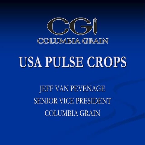 Usa pulse crops   mr. jeffery van pevenage