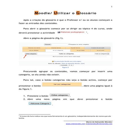 Usar Glossario do moodle