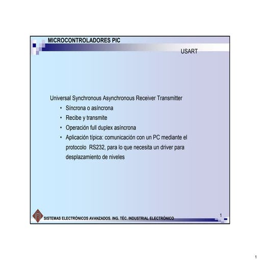 Usart PIC config LANDA