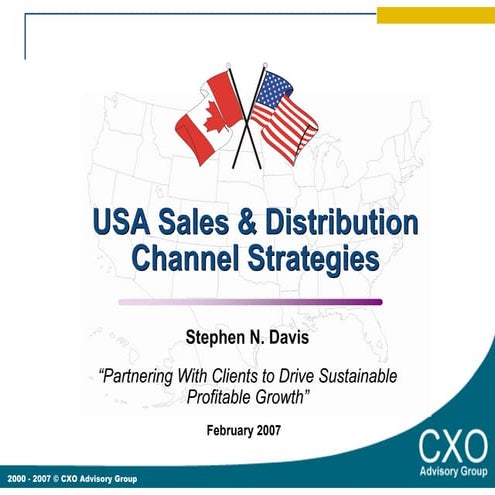USA Sales & Distribution Strategies Strategies
