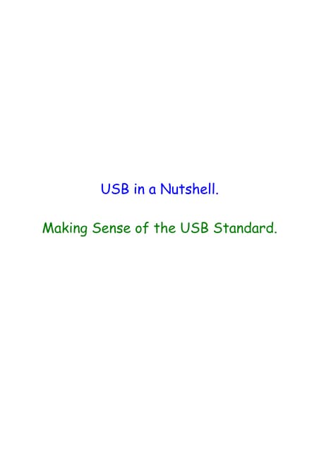 Usb In A Nutshell