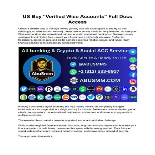 US Buy _Verified Wise Accounts_ Full Docs Access.pdf