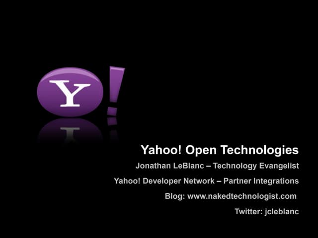 USC Yahoo! BOSS, YAP and YQL Overview