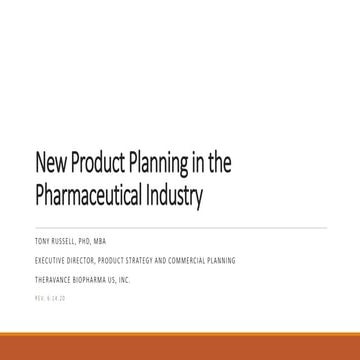 New Product Planning in the Pharmaceutical Industry