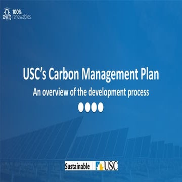 USC - Carbon Management Plan - An overview of the development process