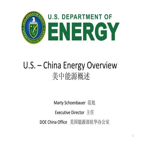 US Department of Energy: US - China Energy Overview