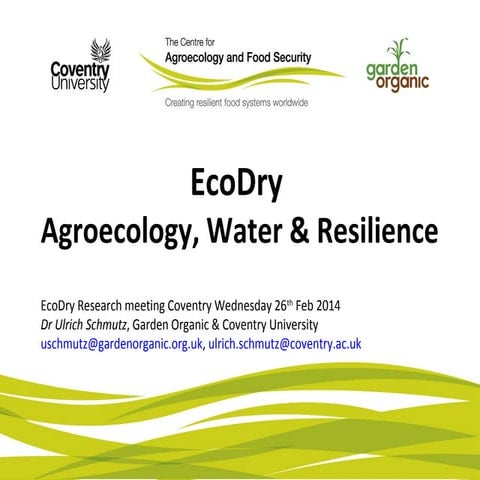 Ulrich schmutz garden organic research on drought and drylands