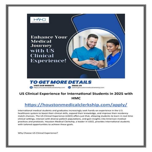 Clinical Rotation for International Medical Graduates 2025 with Houston ...