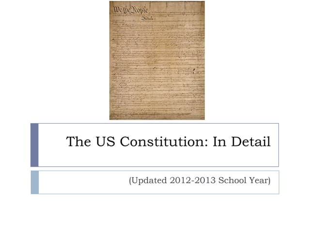 US Constitution in Detail