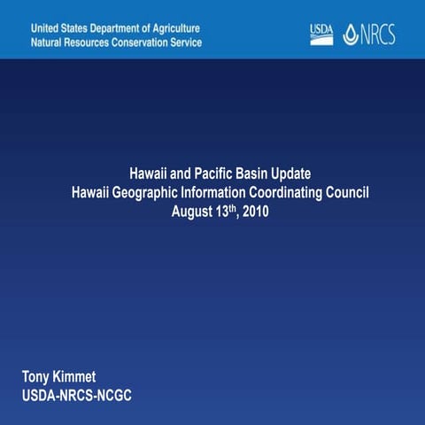 NRCS Briefing on Orthoimagery for Hawaii and the Pacific Basin