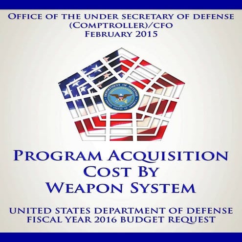 US DOD Program Acquisition Cost by Weapon System for FY16 Feb 2015