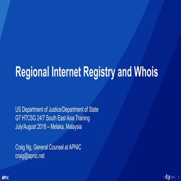 Regional Internet Registry and Whois | PPT