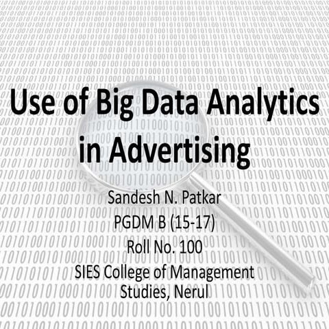 Use of Big Data Analytics in Advertising