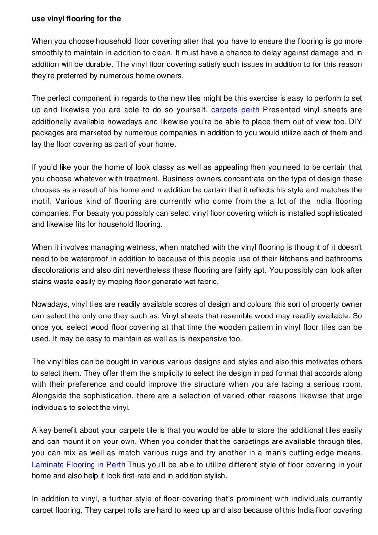 Use Vinyl Flooring For The Style Of Residential Flooring