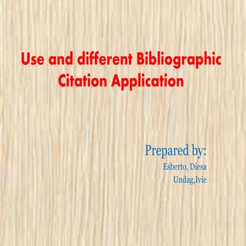 Use and different bibliographic citation application