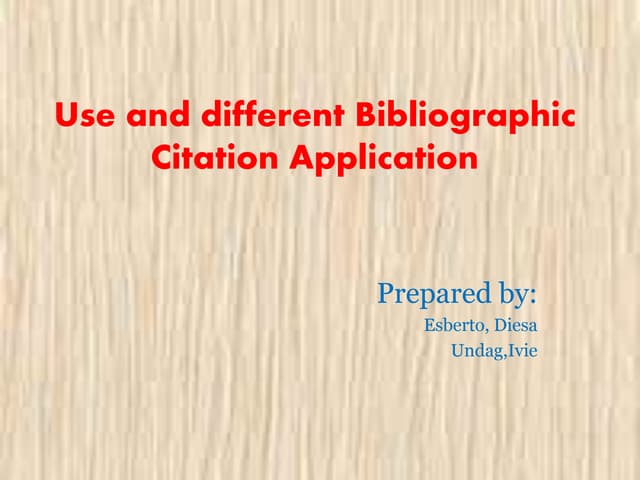 Use and different bibliographic citation application (1)