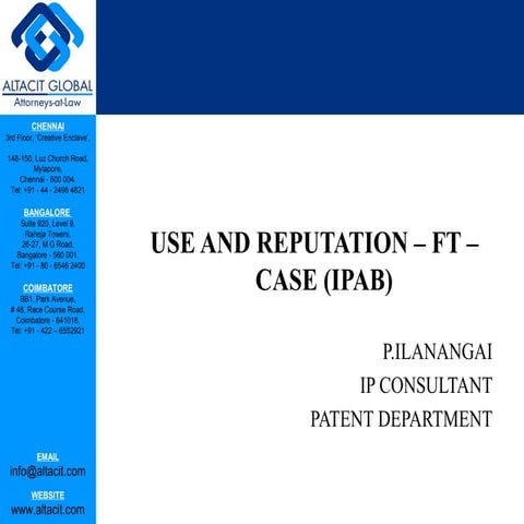 Use and reputation – ft – case (ipab)