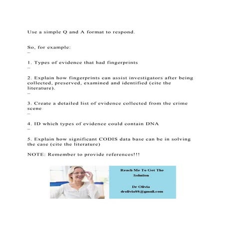 Use a simple Q and A format to respond. So, for example–.docx